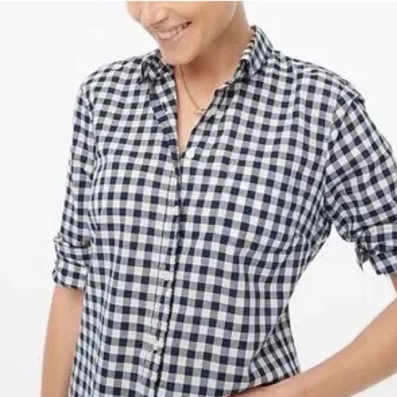J. Crew Gingham Black White Button Down Shirt size Small - Picture 12 of 12